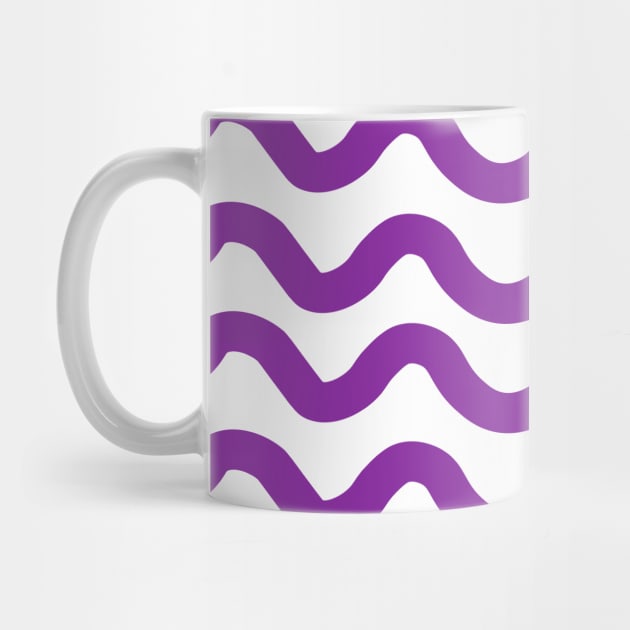 Purple horizontal wavy lines pattern by Baobabprintstore